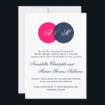 ネイビー&ホットピンクツインモノグラム結婚式招待状 招待状<br><div class="desc">ネイビー&ホットピンクツインモノグラム結婚式招待状</div>