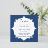 ネイビー・ホワイトが延期結婚した更新の発表 招待状 (スタンド正面)