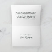 ネイビー & ホワイトのクリスマス ブレッシングス ウィンター フローラル シーズンカード (内部)