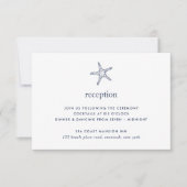 ネイビー & ホワイトのヒトデ 受付カード 招待状 (正面)