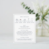 ネイビー+ホワイトのマリンテイストな結婚式の進行表カード エンクロージャーカード (スタンド正面)