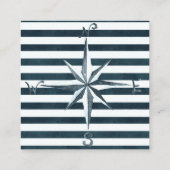 ネイビー＆ホワイトのマリン調ホテル宿泊カード エンクロージャーカード (裏面)