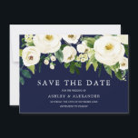 ネイビー＆ホワイトの花が咲くエレガントなデザイン　オールシーズン セーブザデート<br><div class="desc">ネイビー＆ホワイトの花が咲くエレガントなデザイン　オールシーズンのウェディング・セーブ・ザ・デート

マッチングする招待状、RSVPなどは当店でご覧いただけます</div>