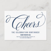 ネイビー&ホワイトのMr.&Mrs. エレガントなスクリプトの披露宴 エンクロージャーカード (正面)