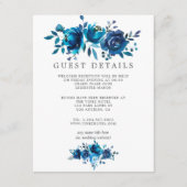 ネイビー&ホワイトウォーター結婚カラーズゲスト詳細 エンクロージャーカード (正面)