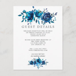 ネイビー&ホワイトウォーター結婚カラーズゲスト詳細 エンクロージャーカード