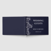 ネイビー&ホワイトエレガントなウェディングゲストブック ゲストブック (全面)