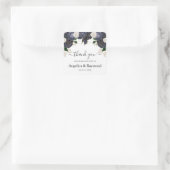 ネイビー&ホワイトエレガントな結婚式ありがとう スクエアシール (バッグ)