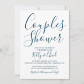 ネイビー&ホワイトカップルシャワー招待状 招待状 (正面)