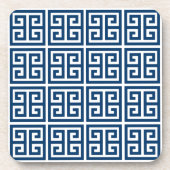 ネイビー&ホワイトギリシャ鍵 コースター (正面)