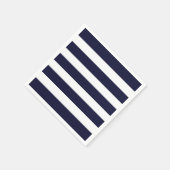 ネイビー&ホワイトストライプナプキンス スタンダードカクテルナプキン (角)