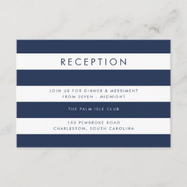 ネイビー&ホワイトストライプ披露宴カード エンクロージャーカード