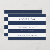 ネイビー&ホワイトストライプ披露宴カード エンクロージャーカード (正面/裏面)