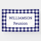 ネイビー&ホワイトバッファローチェック懇親会パーティー 横断幕 (横)