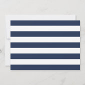 ネイビー&ホワイトパーソナライズされた文房具フラットカード ノートカード (裏面)