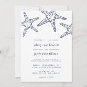 ネイビー&ホワイトヒトデ結婚式招待状 招待状 (正面)