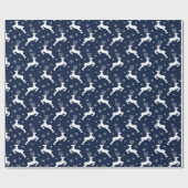 ネイビー&ホワイトフェスティバルクリスマストナディアパターン ラッピングペーパー (フラット)