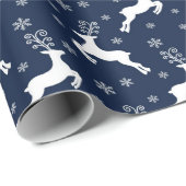 ネイビー&ホワイトフェスティバルクリスマストナディアパターン ラッピングペーパー (ロールコーナー)