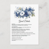 ネイビー+ホワイトフラワーの結婚式ゲスト詳細 エンクロージャーカード (正面)