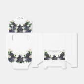 ネイビー&ホワイトフローラエレガントな結婚式 フェイバーボックス (折り畳みなし)