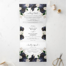 ネイビー&ホワイトフローラエレガントウェディング
