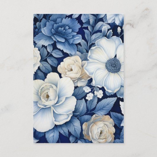 ネイビー&ホワイトフローラ結婚ズゲスト詳細 エンクロージャーカード (裏面)