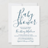 ネイビー&ホワイトベビーシャワー招待状 招待状 (正面)
