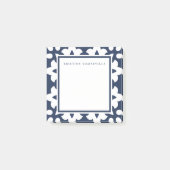 ネイビー&ホワイトモロッコ縁ど |パーソナライズされた | ポストイット (正面)