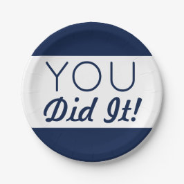 ネイビー&ホワイト卒業 ペーパープレート