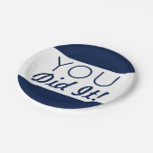 ネイビー&ホワイト卒業 ペーパープレート (アングル)