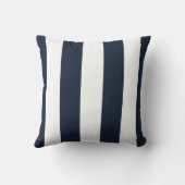 ネイビー&ホワイト垂直装ストライプの飾 クッション (裏面)