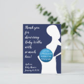 ネイビー&ホワイト妊婦EOSリップバームのお願い エンクロージャーカード (スタンド正面)