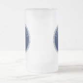 ネイビー&ホワイト航海のいかりロープキャプテン フロストグラスビールジョッキ (中央)