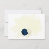 ネイビー&ホワイト花金ゴールドボ結婚タン サンキューカード (裏面)