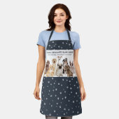 ネイビー ホワイト かわいい ペットシッター ドッググルーマー エプロン (着用した状態)