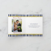 ネイビー ホワイト イエロー ストライプ フォト ありがとう カード (内部)