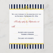 ネイビー・ホワイト・イエロー・レッド ストライプのRSVPカードII 出欠カード (裏面)