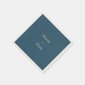 ネイビー ホワイト ウェディング スタンダードカクテルナプキン (角)