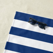 ネイビー＆ホワイト コースト パーソナライズド バチェラー ウィークエンド ビーチタオル (インサイチュ)