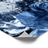 ネイビー&ホワイト&シルバーフォイルブライダルシャワーへようこそ ポスター (角)