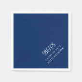ネイビー・ホワイト・スクールイニシャルクラス懇親会 スタンダードカクテルナプキン (正面)