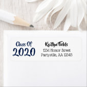 ネイビー・ホワイト・スクール・カラーのクラス年アドレス ラベル (インサイチュ)