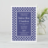 ネイビー・ホワイト・ドット柄 法人 ビジネス パーティー 招待状 (スタンド正面)