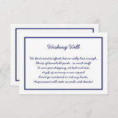 ネイビー・ホワイト・フレーム・ウィッシング・ウェル・リクエスト・カード 招待状 (正面/裏面)
