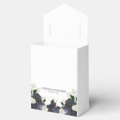 ネイビー＆ホワイト フローラル エレガント ウェディング サンクス フェイバーボックス (オープン)