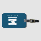 ネイビー・ホワイト・モノグラム ラゲッジタグ (正面横)