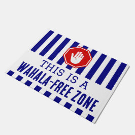 ネイビー ホワイト WAHALA FREE ZONE ユーモア カレッジ 寮 ドアマット