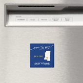 ネイビー・ミシシッピの結婚式の日付マップを保存 マグネット (インサイチュ (食洗機))