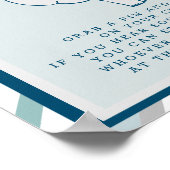 ネイビー&ミントエレファントシャワー言わないベビーサイン ポスター (角)