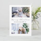 ネイビー メリークリスマス モダン2 フォト シーズンカード (スタンド正面)